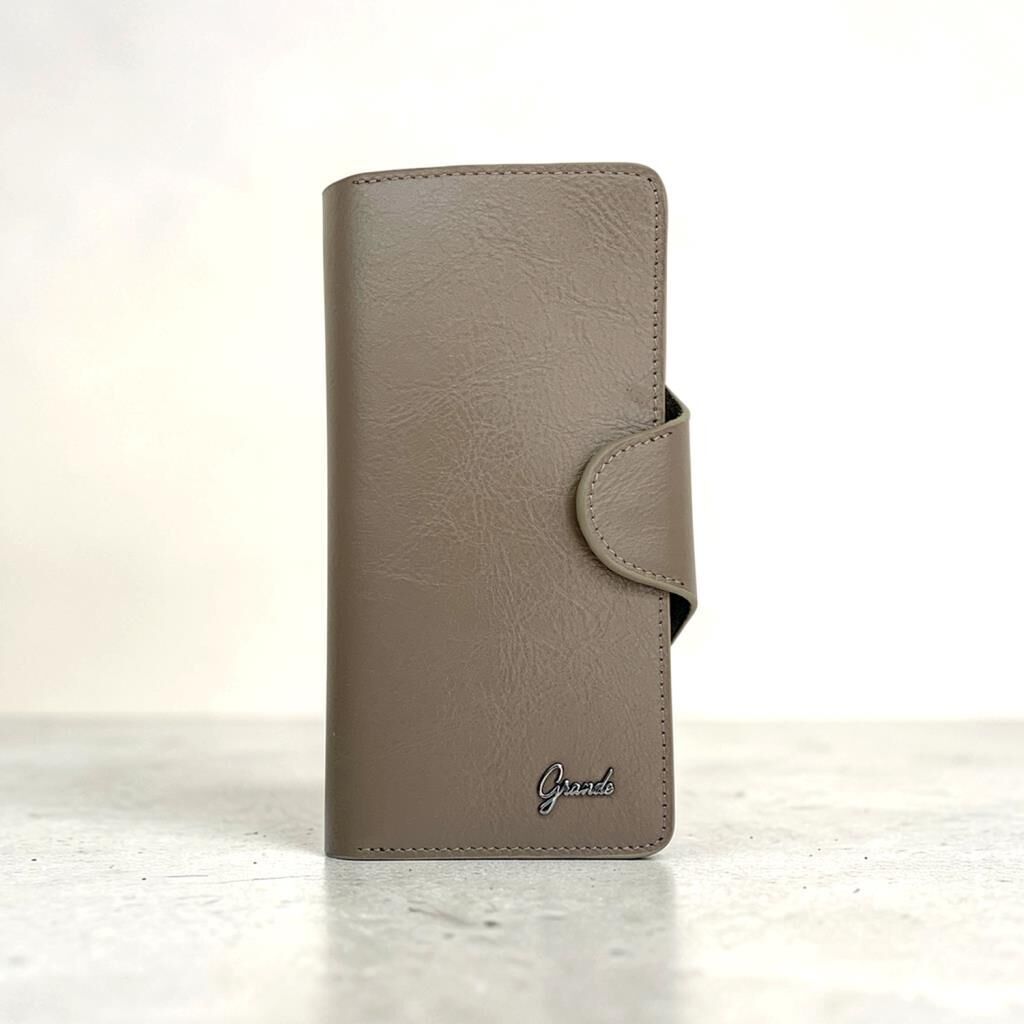 Grande Gerçek Deri Uniseks Cüzdan İnce Tasarım Büyük Boy Vizon