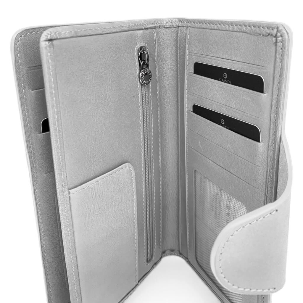 Grande Gerçek Deri Uniseks Cüzdan İnce Tasarım Büyük Boy Vizon