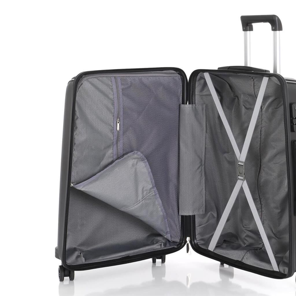 Mçs Valiz Kabin Boy Kırılmaz PP Silikon V305 Siyah