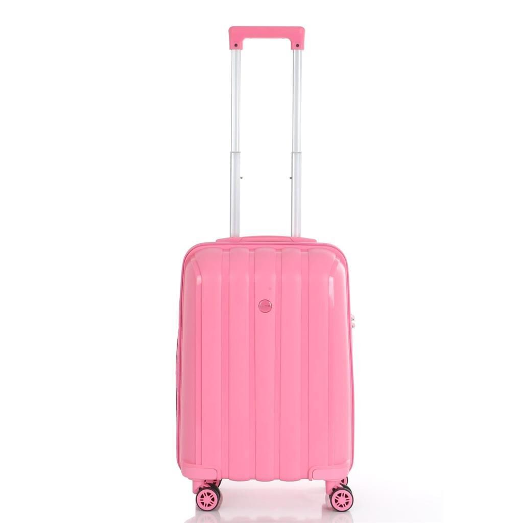Mçs Valiz Kabin Boy Kırılmaz PP Silikon V305 Pembe