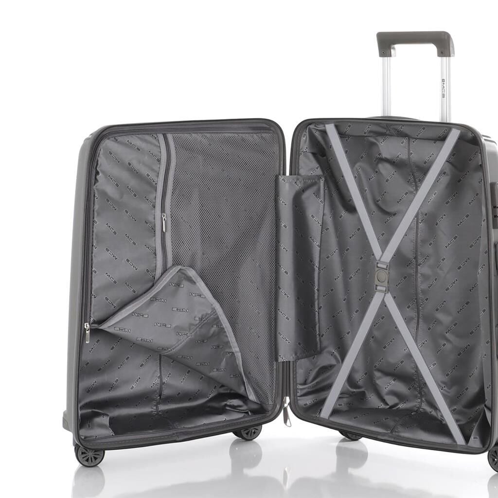 MÇS Kabin Boy Kırılmaz Silikon Seyahat Valizi Bavulu V305 Gri