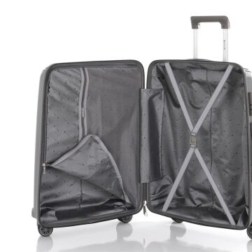 MÇS Kabin Boy Kırılmaz Silikon Seyahat Valizi Bavulu V305 Gri