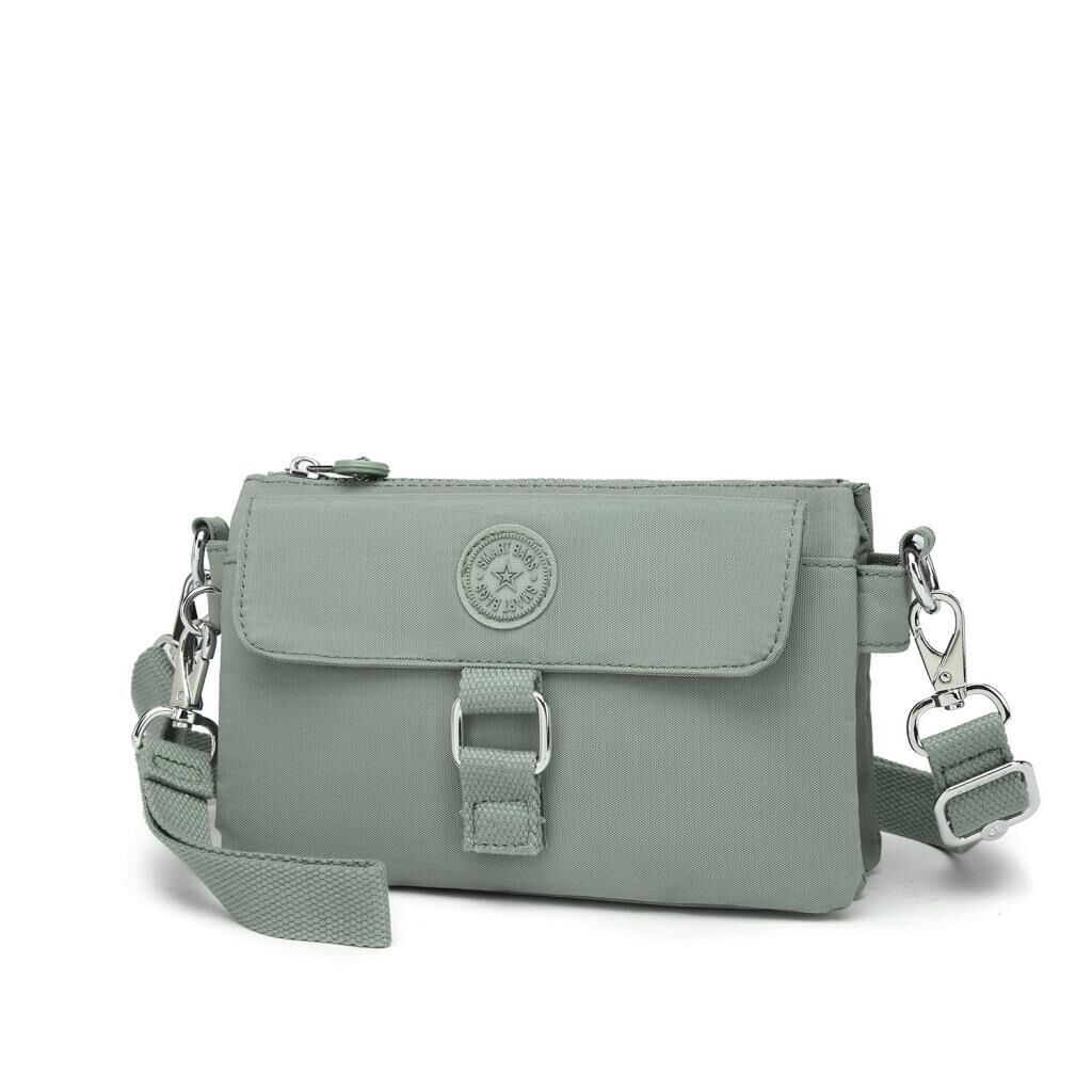 Minik Boy Smart Bags Postacı Kadın Çantası Krinkıl Kumaş 1147 Mavi Print