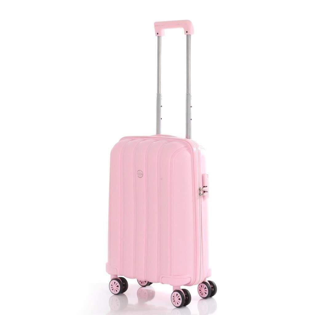 MÇS Kabin Boy Kırılmaz Silikon Seyahat Valizi Bavulu V305 Pudra