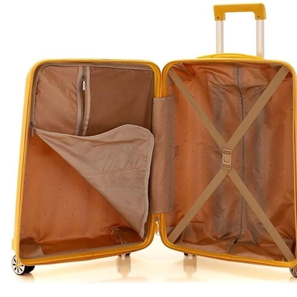 Mçs Valiz Kabin Boy Kırılmaz PP Silikon V305 Sarı