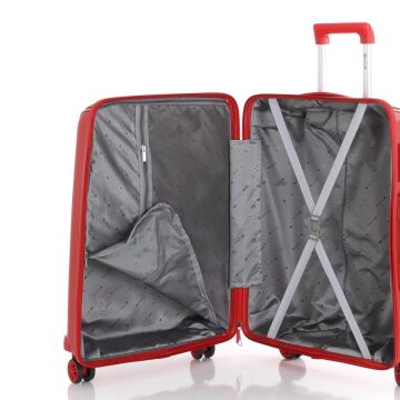 MÇS Kabin Boy Kırılmaz Silikon Seyahat Valizi Bavulu V305 Kırmızı