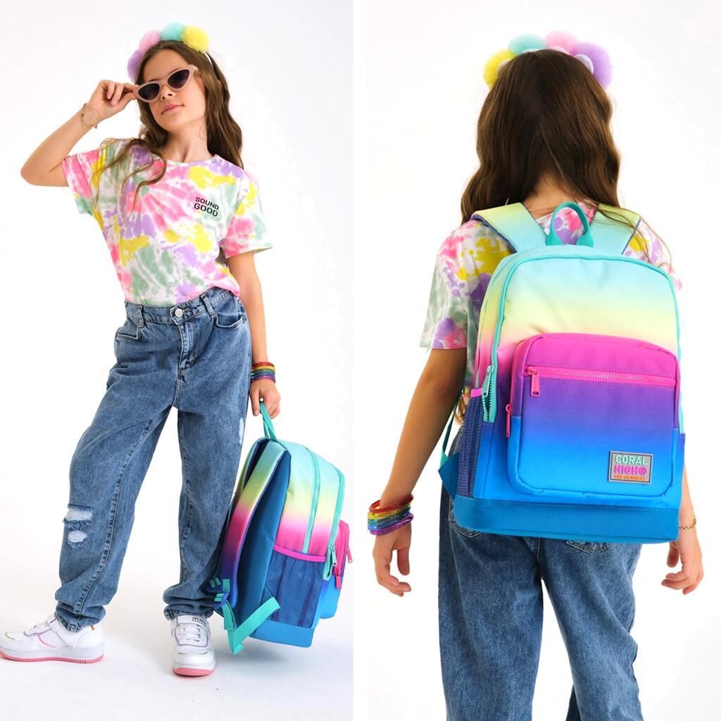 Coral High 2li Set Desenli Okul Çantası Beslenme 23710