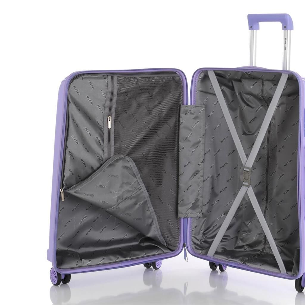 Mçs Valiz Kabin Boy Kırılmaz PP Silikon V305 Lila