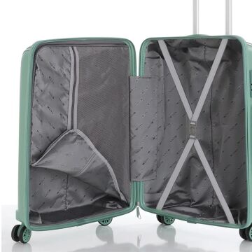 MÇS Kabin Boy Kırılmaz Silikon Seyahat Valizi Bavulu V305 Su Yeşili