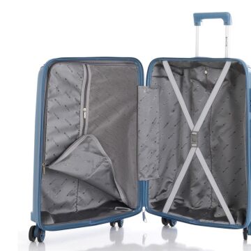 MÇS Kabin Boy Kırılmaz Silikon Seyahat Valizi Bavulu V305 Sky Blue