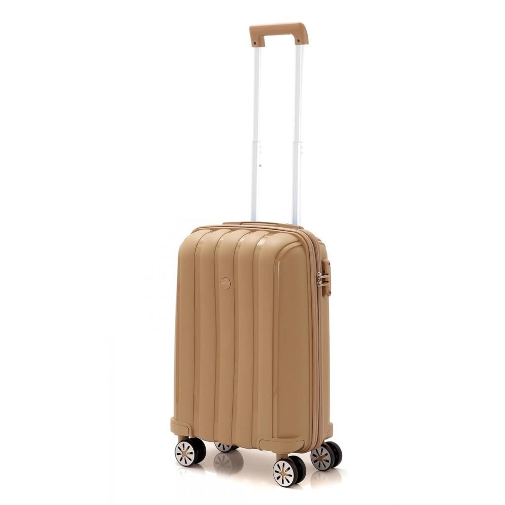 MÇS Kabin Boy Kırılmaz Silikon Seyahat Valizi Bavulu V305 Şampanya