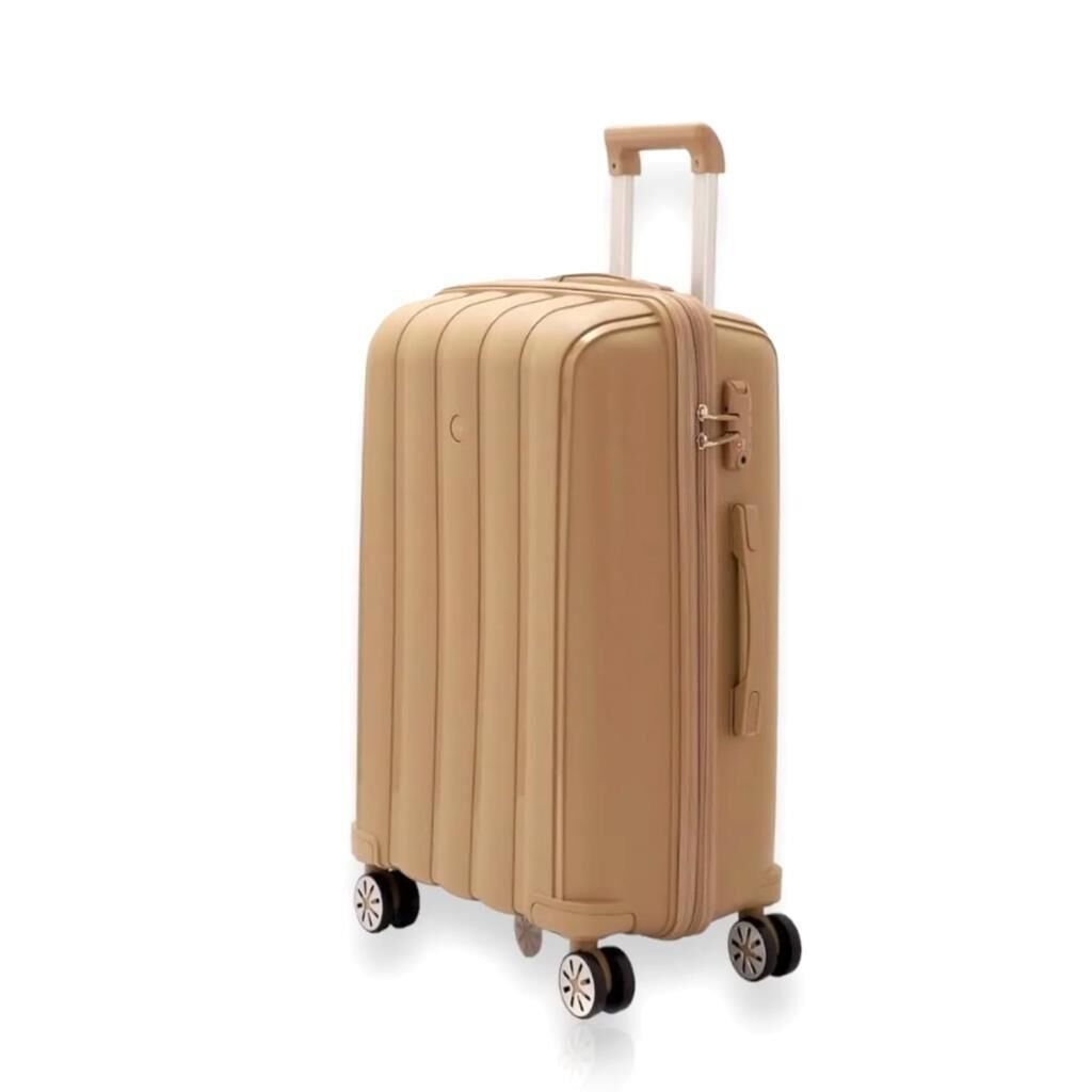 MÇS Kabin Boy Kırılmaz Silikon Seyahat Valizi Bavulu V305 Şampanya