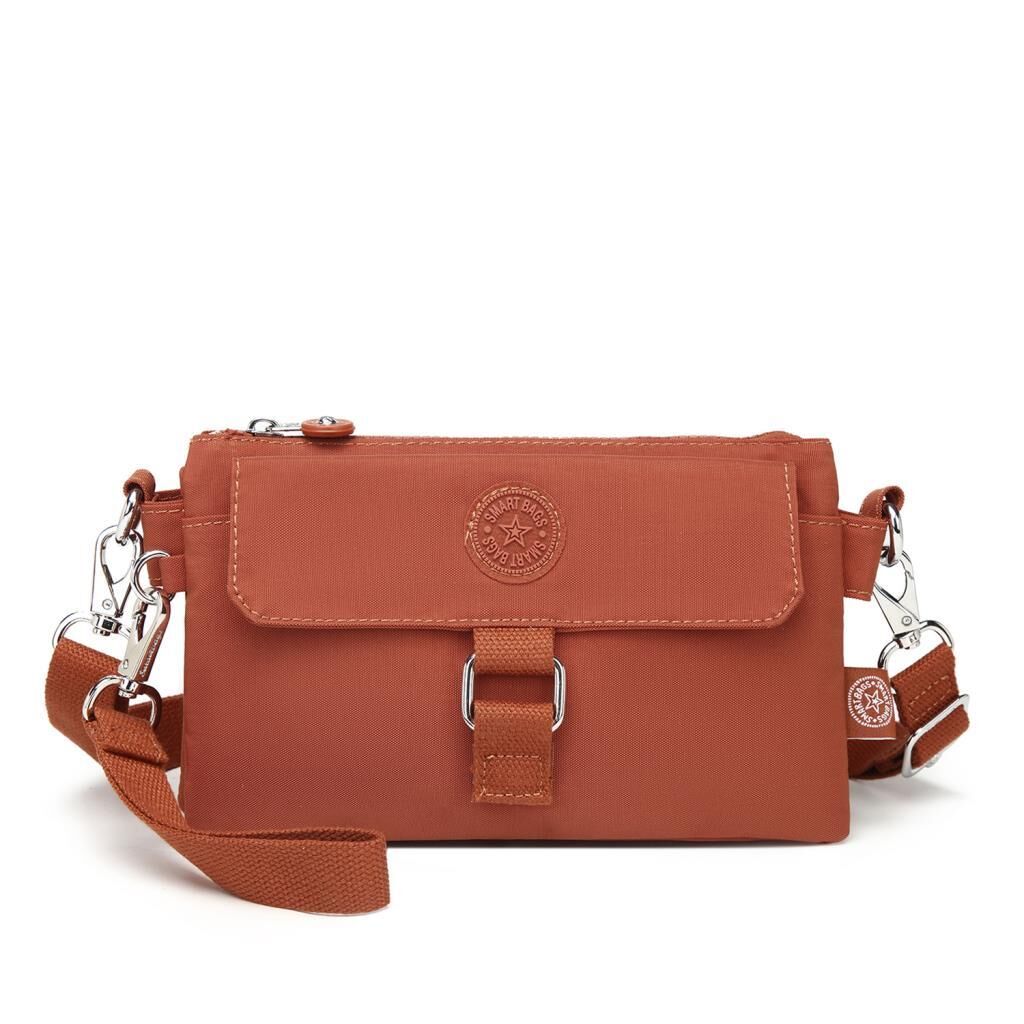 Minik Boy Smart Bags Postacı Kadın Çantası Krinkıl Kumaş 1147 Kiremit