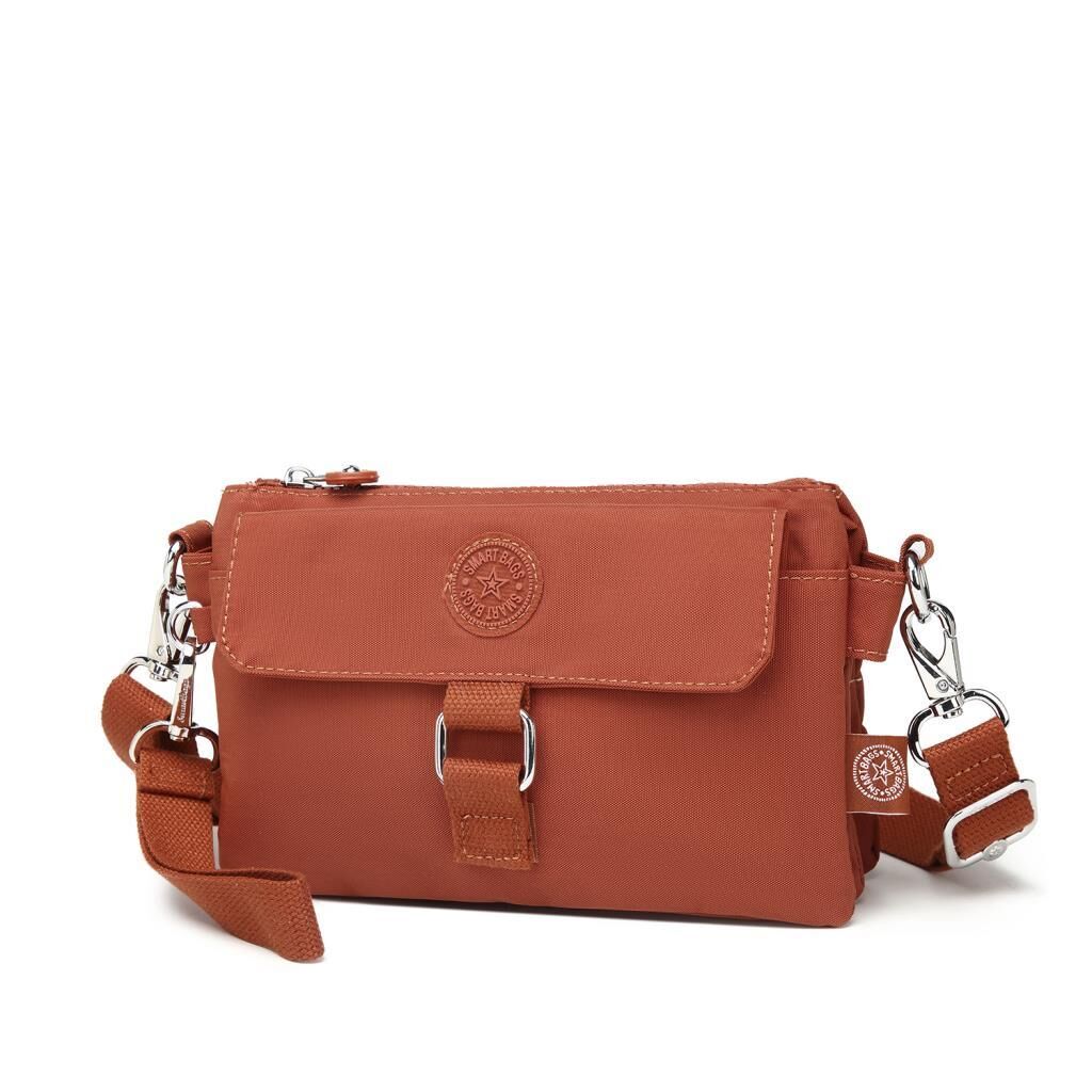 Minik Boy Smart Bags Postacı Kadın Çantası Krinkıl Kumaş 1147 Kiremit