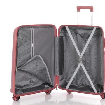 Mçs Valiz Kabin Boy Kırılmaz PP Silikon V305 K.Pudra