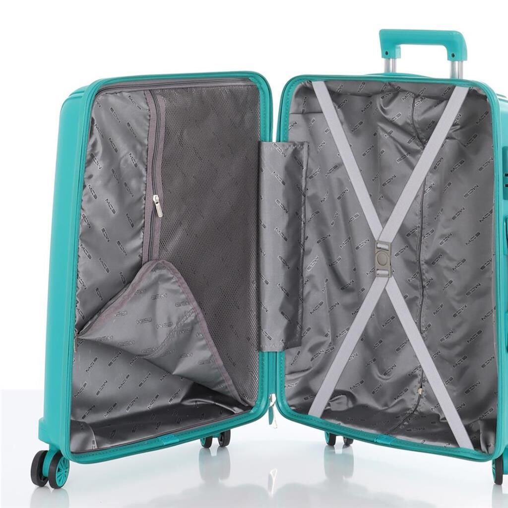 MÇS Kabin Boy Kırılmaz Silikon Seyahat Valizi Bavulu V305 Cam Göbeği