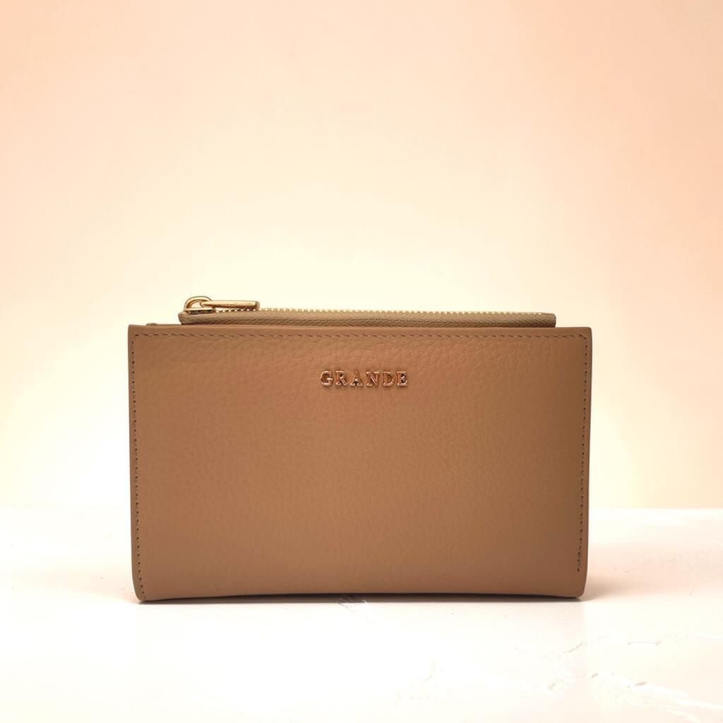 Grande Gerçek Deri Kadın Cüzdanı Orta Boy Hakiki Deri Bisküvi