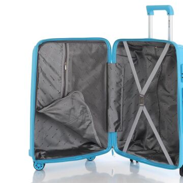MÇS Kabin Boy Kırılmaz Silikon Seyahat Valizi Bavulu V305 Açık Mavi