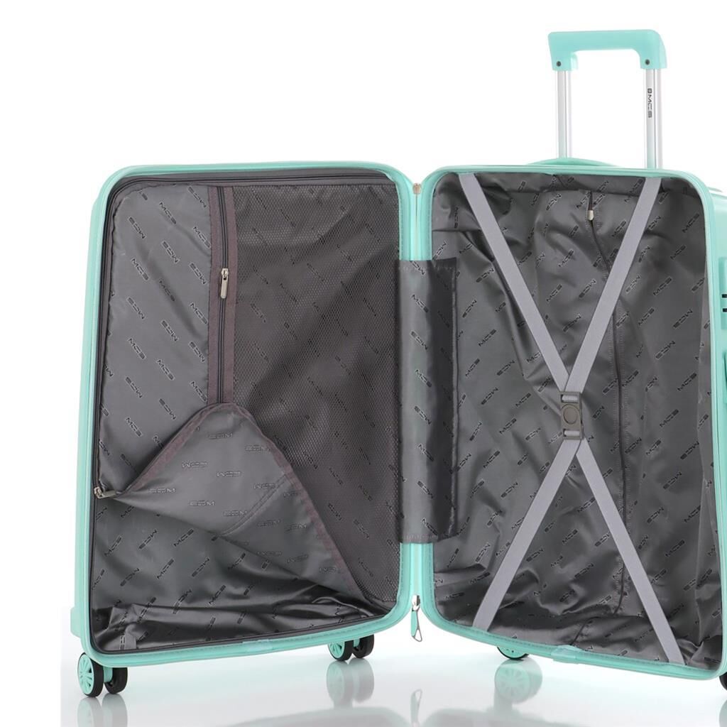 Mçs Valiz Kabin Boy Kırılmaz PP Silikon V305 Mint Yeşili