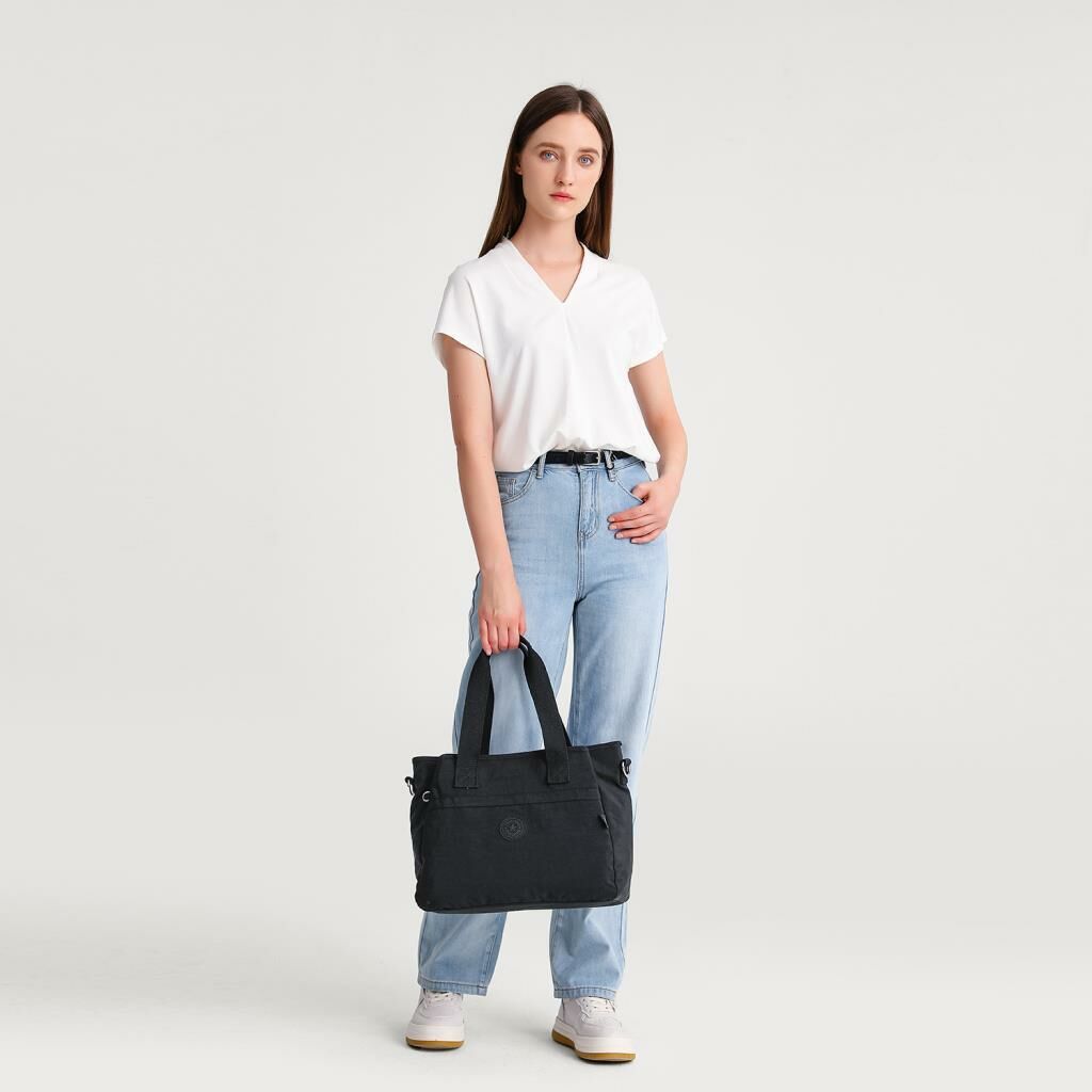 Smart Bags Omuz Askılı Kadın Çantası Krinkıl Kumaş 3110 Siyah