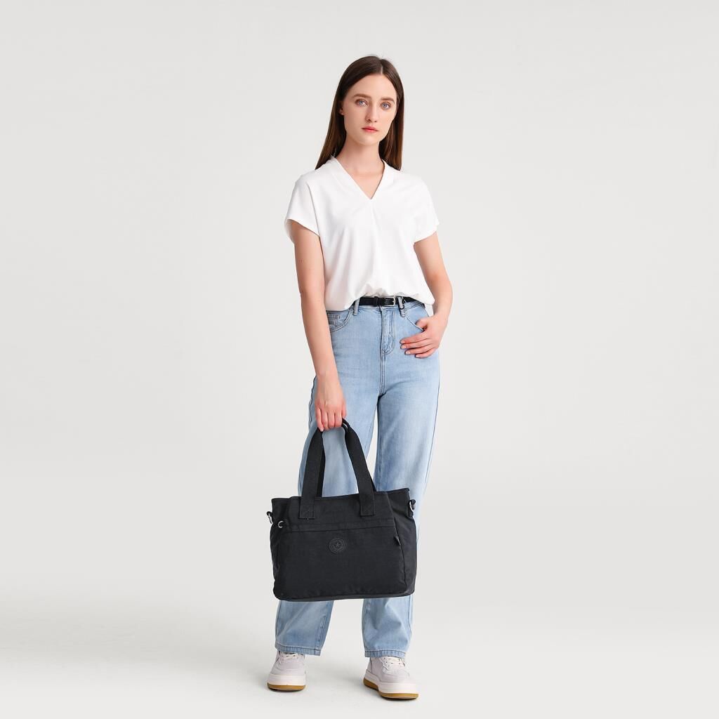 Smart Bags Omuz Askılı Kadın Çantası Krinkıl Kumaş 3110 Siyah