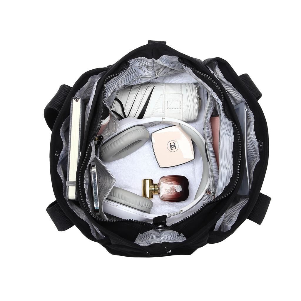 Smart Bags Omuz Askılı Kadın Çantası Krinkıl Kumaş 3110 Siyah