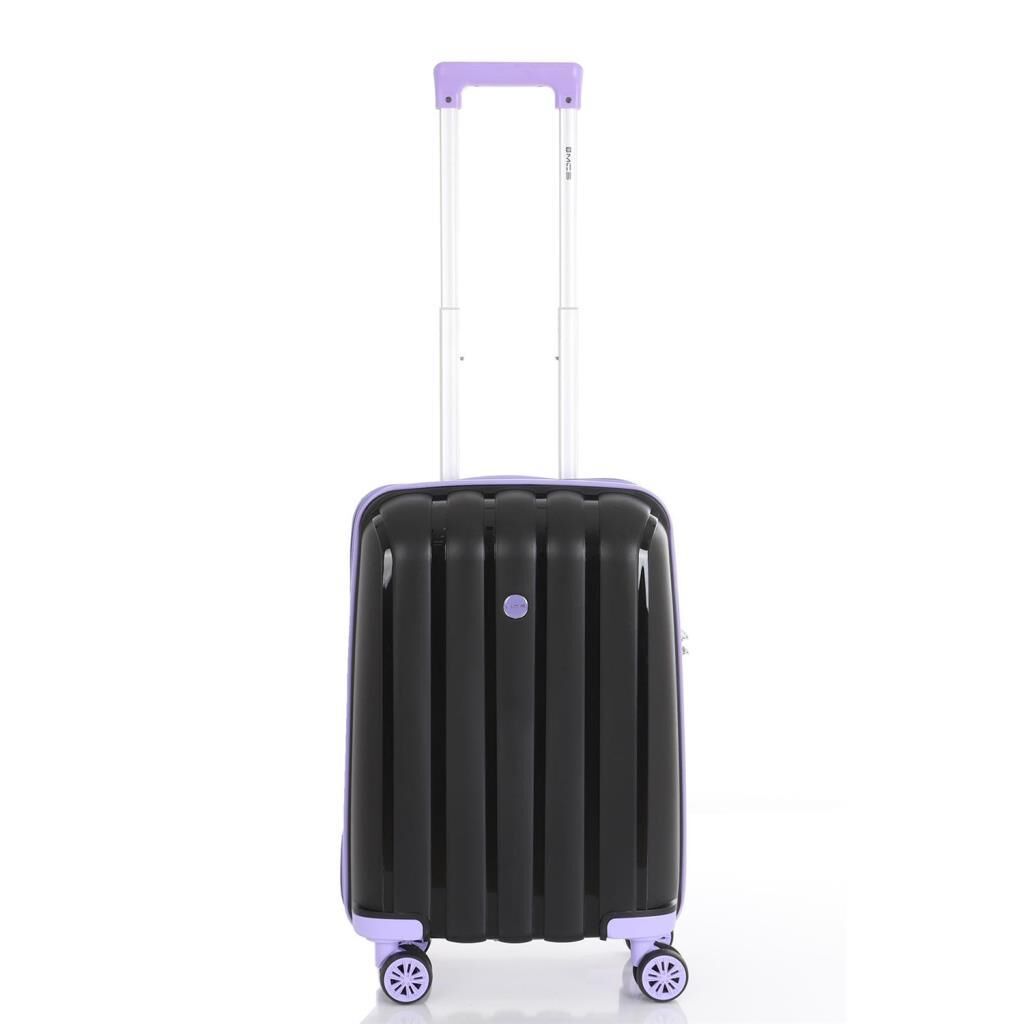 Mçs Valiz Kabin Boy Kırılmaz PP Silikon V305 Siyah/Lila