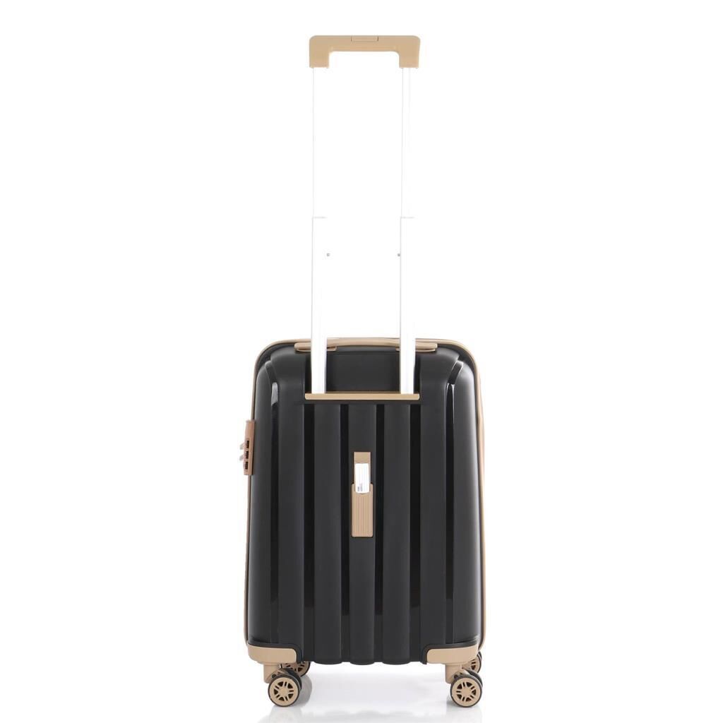 Mçs Valiz Kabin Boy Kırılmaz PP Silikon V305 Siyah/Şampanya