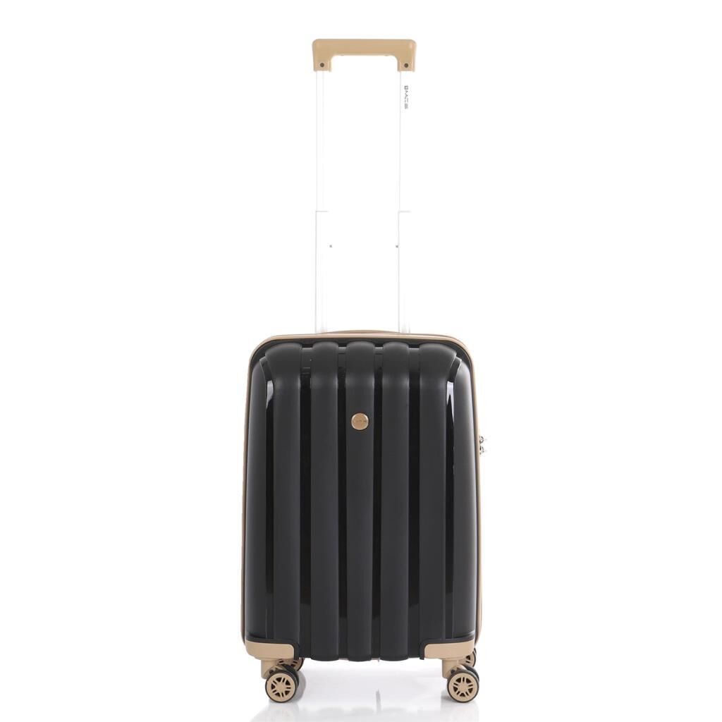 Mçs Valiz Kabin Boy Kırılmaz PP Silikon V305 Siyah/Şampanya