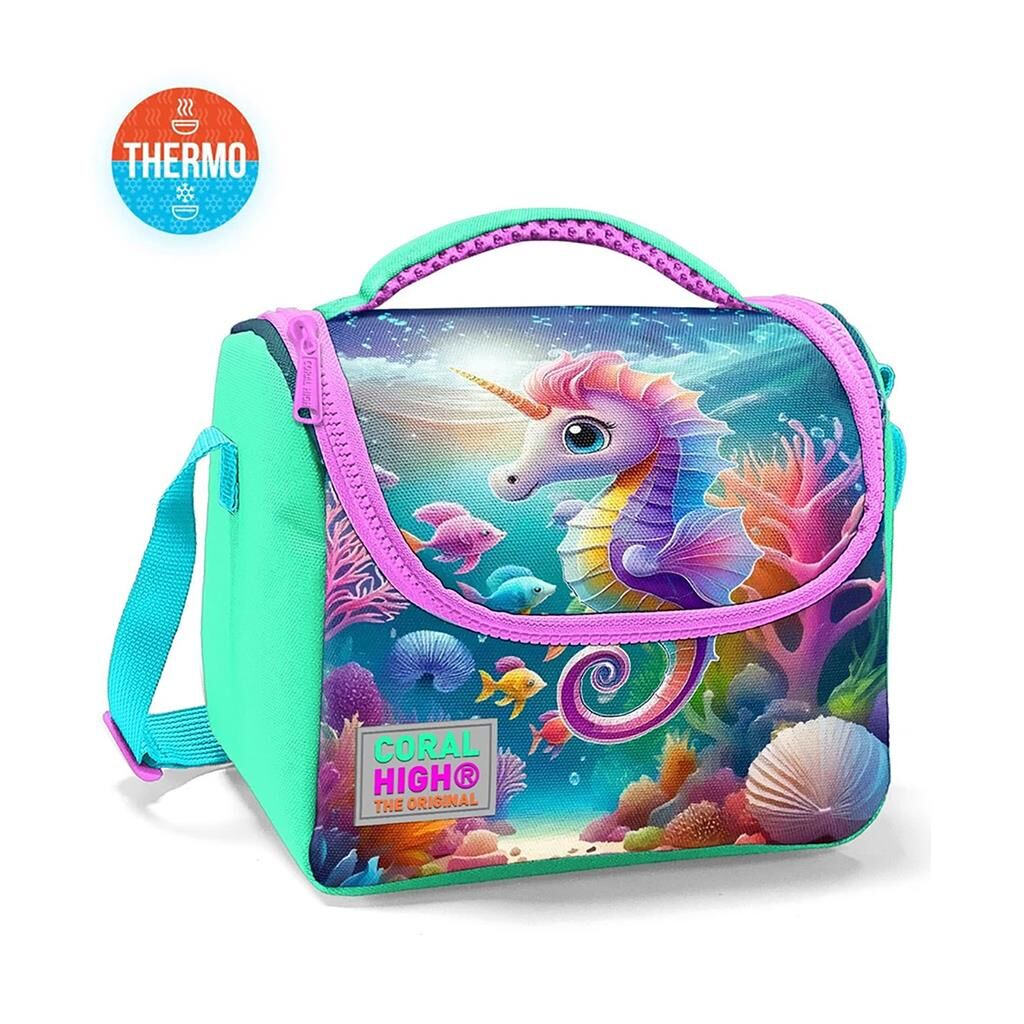 Coral High 2li Set Denizatı Desenli Okul Çantası Beslenme 23772