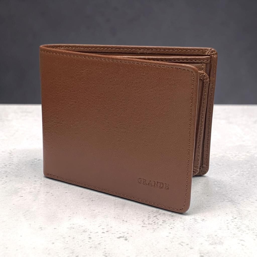 Grande Gerçek Deri Erkek Cüzdanı Hakiki Deri Taba