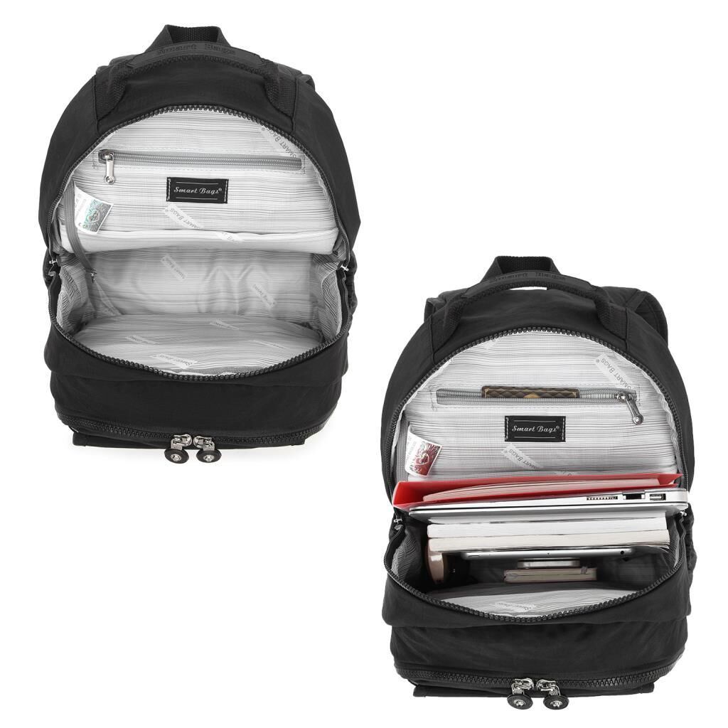 Büyük Boy Sırt Çantası Smart Bags Krinkıl Kumaş 1215 Siyah