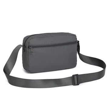 Smart Bags Ekstra Hafif Kumaş Kadın Postacı Çantası 3148 Gri