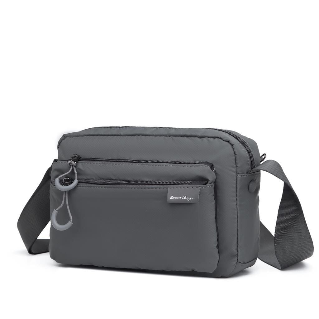 Smart Bags Ekstra Hafif Kumaş Kadın Postacı Çantası 3148 Gri