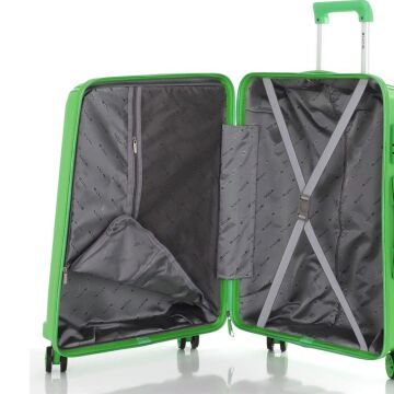 MÇS Kabin Boy Kırılmaz Silikon Seyahat Valizi Bavulu V305 Fıstık Y.