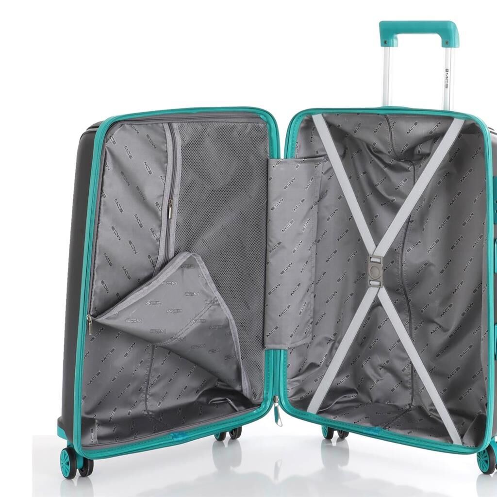 MÇS Kabin Boy Kırılmaz Silikon Seyahat Valizi Bavulu V305 Siyah/CamGöbeği