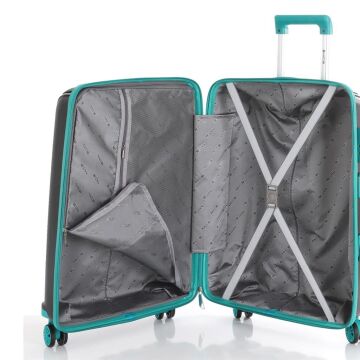 MÇS Kabin Boy Kırılmaz Silikon Seyahat Valizi Bavulu V305 Siyah/CamGöbeği