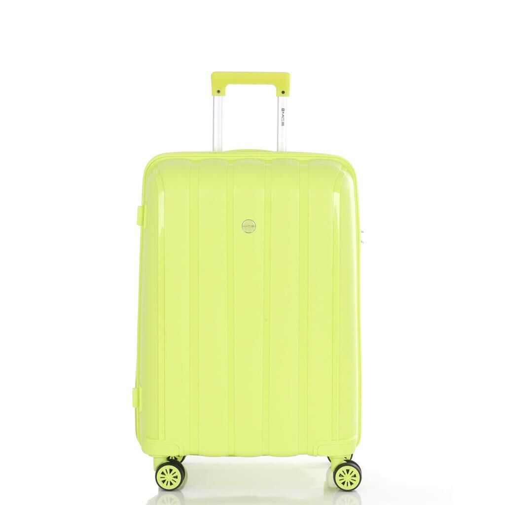 MÇS Orta Boy Kırılmaz Silikon Seyahat Valizi Bavulu V305 Kemik/Mercan