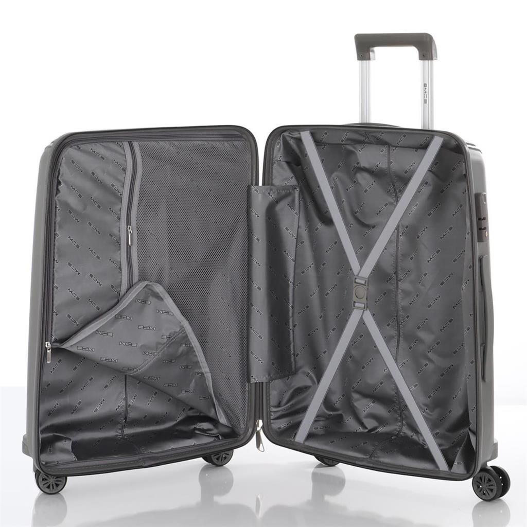 MÇS Orta Boy Kırılmaz Silikon Seyahat Valizi Bavulu V305 Gri