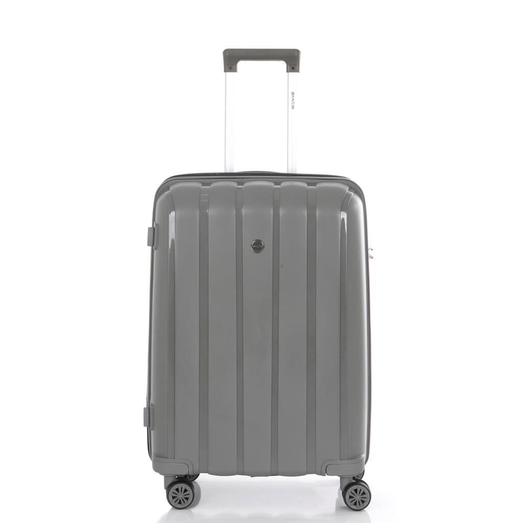 MÇS Orta Boy Kırılmaz Silikon Seyahat Valizi Bavulu V305 Gri