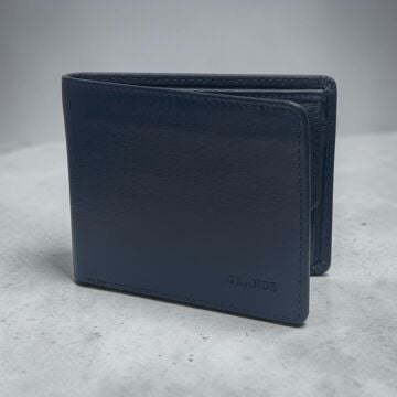 Grande Gerçek Deri Erkek Cüzdanı Hakiki Deri Lacivert