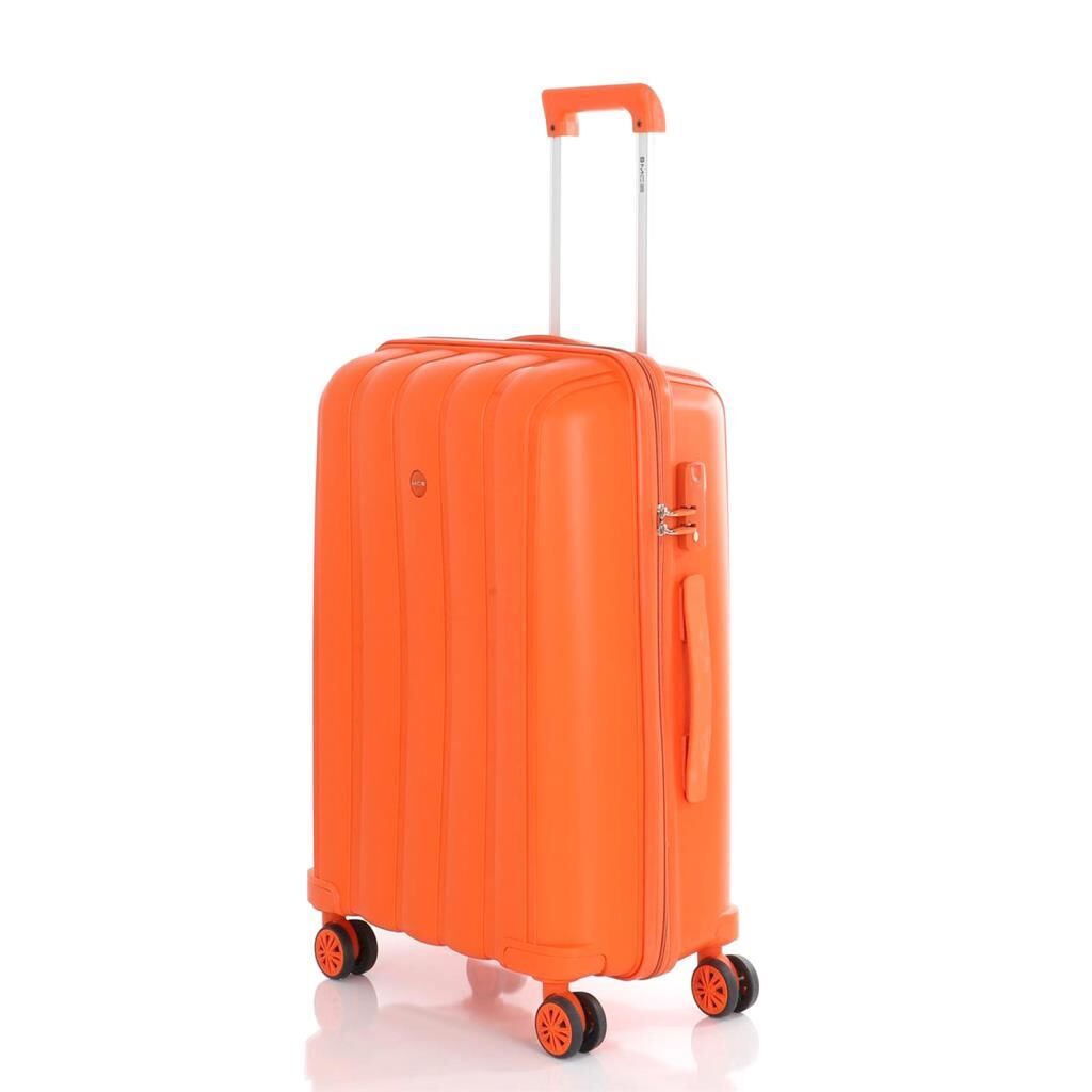 Mçs Valiz Orta Boy Kırılmaz PP Silikon Bavul V305 Orange