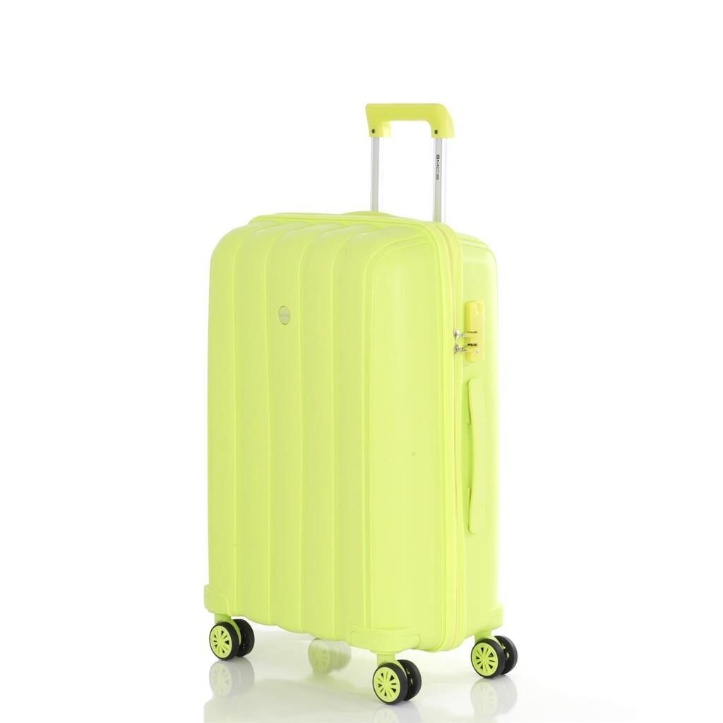 MÇS Orta Boy Kırılmaz Silikon Seyahat Valizi Bavulu V305 A.Sarı