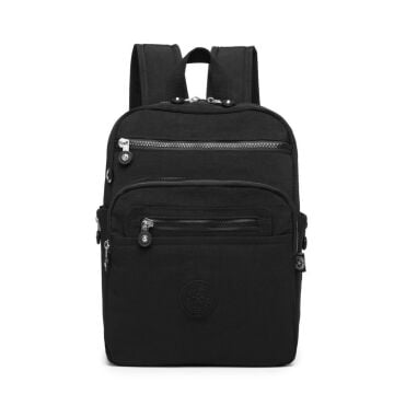 Smart Bags Krinkıl Kumaş Unisex Sırt Çantası 1207 01 Siyah