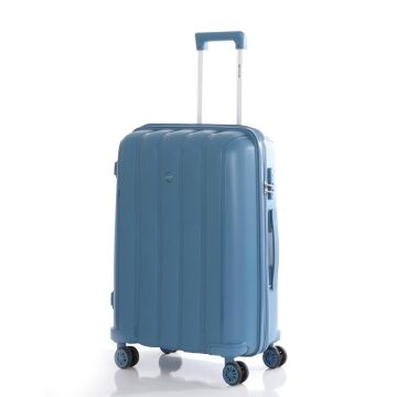 MÇS Orta Boy Kırılmaz Silikon Seyahat Valizi Bavulu V305 Sky Blue