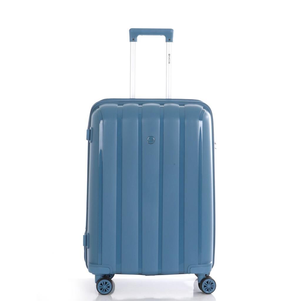 MÇS Orta Boy Kırılmaz Silikon Seyahat Valizi Bavulu V305 Sky Blue
