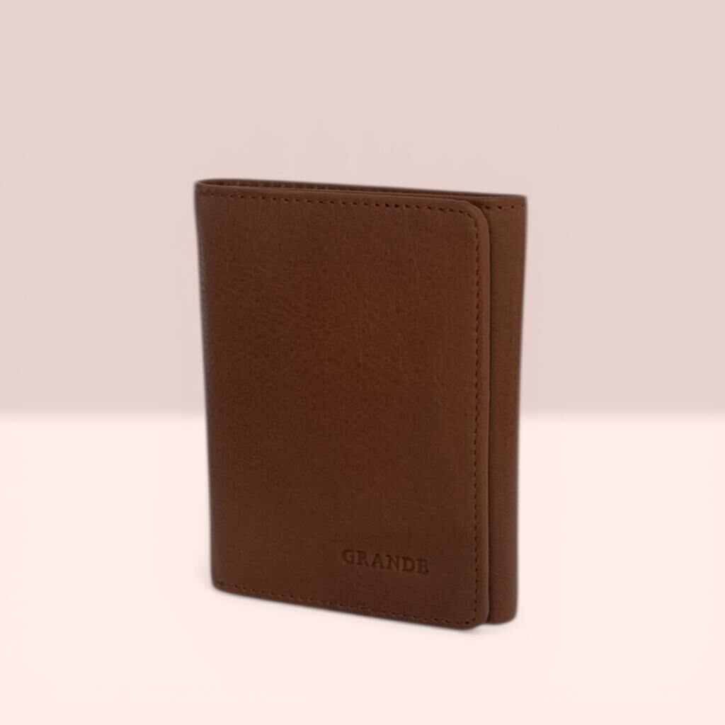 Grande Küçük Boy Gerçek Deri Erkek Cüzdanı Hakiki Deri Taba