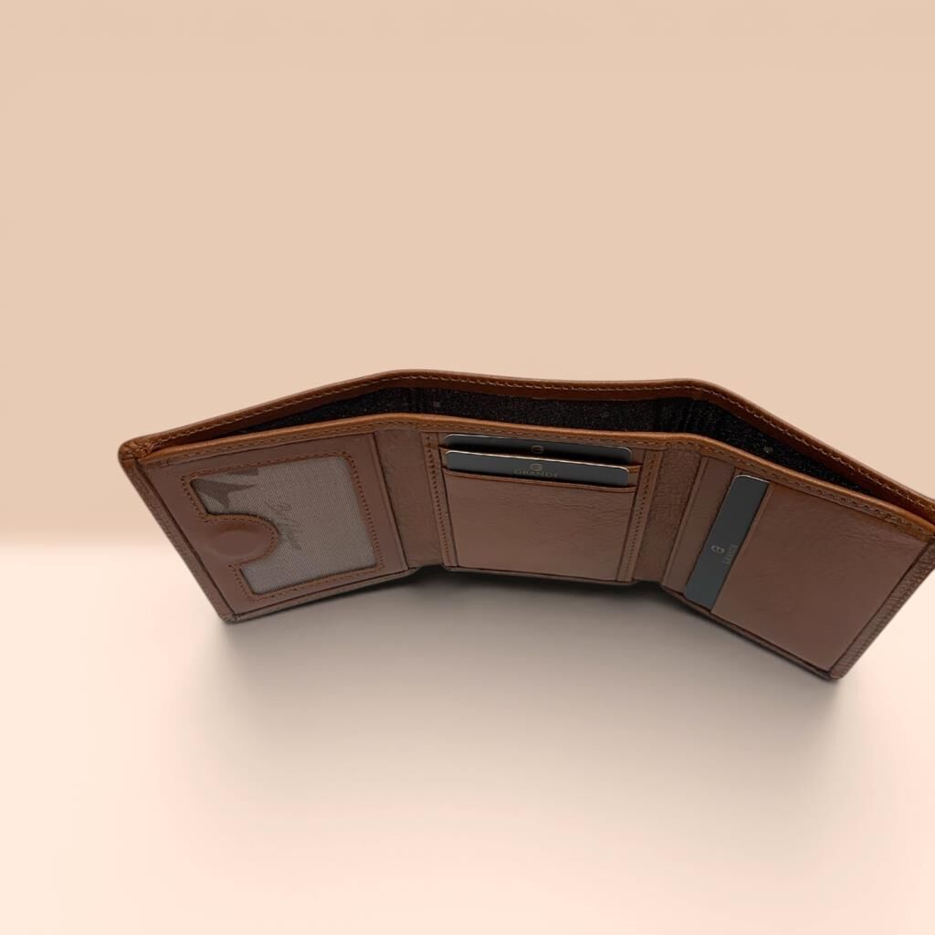 Grande Küçük Boy Gerçek Deri Erkek Cüzdanı Hakiki Deri Taba