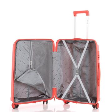 MÇS Orta Boy Kırılmaz Silikon Seyahat Valizi Bavulu V305 Mercan