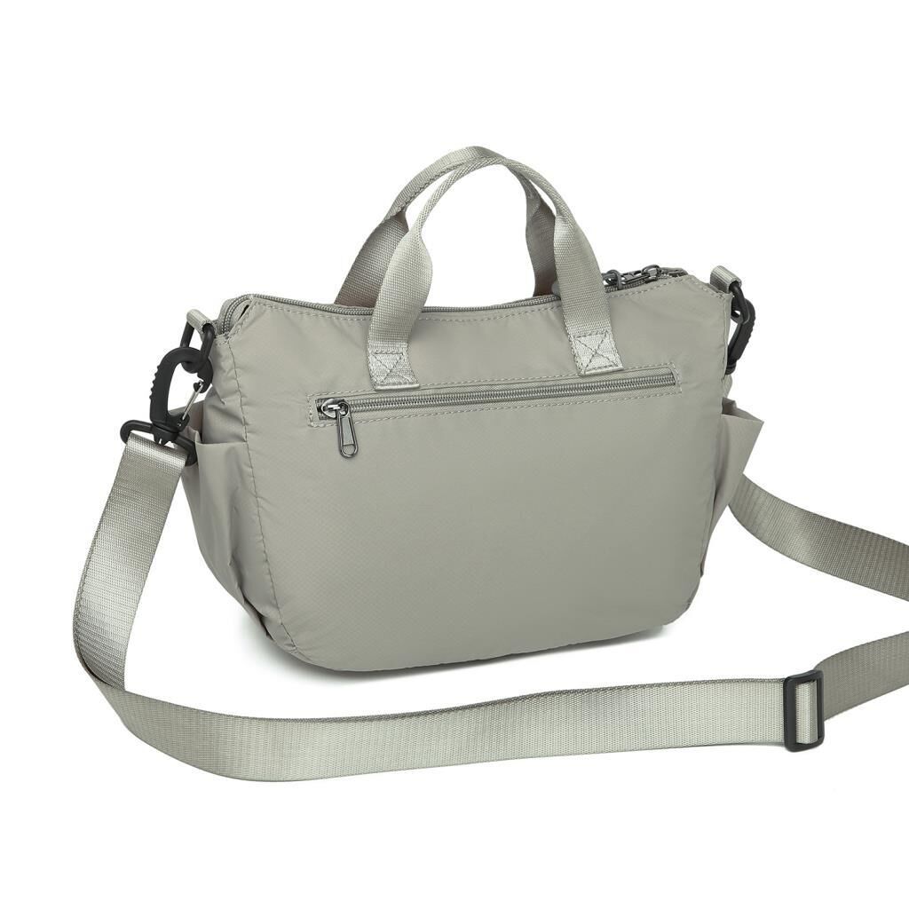 Smart Bags Ekstra Hafif Kumaş Kadın Postacı Çantası 3136 Açık Gri